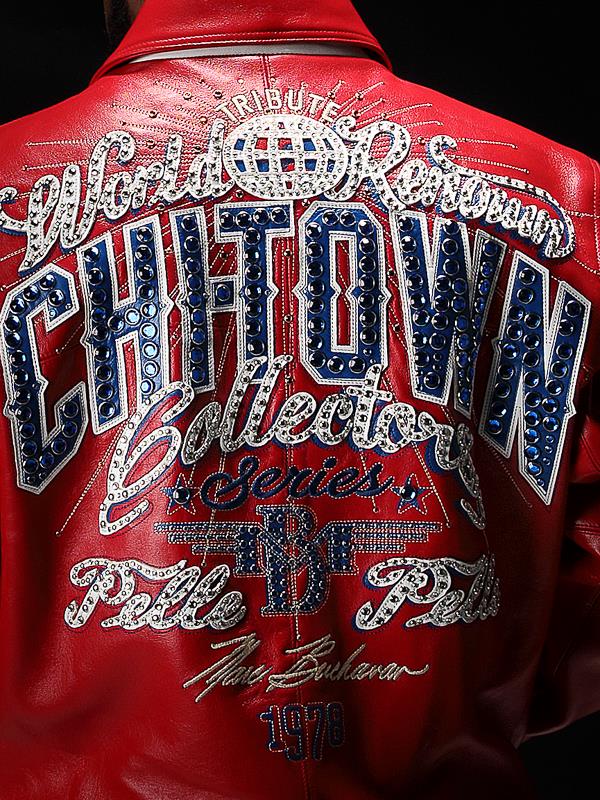 Pelle Pelle Chi-Town Red Leather Jacket | Pelle Pelle Store view 4